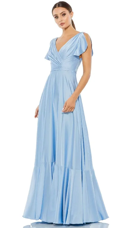 Unbeatable Prices Ieena Duggal 11256 - V-Neck Satin Long Dress