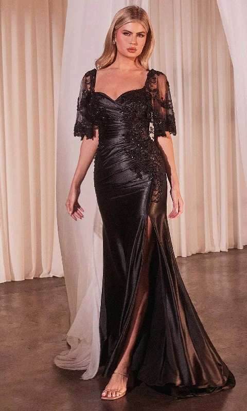 Exclusive Deal Ladivine CDS499 - Sheer Capelet Sweetheart Prom Dress