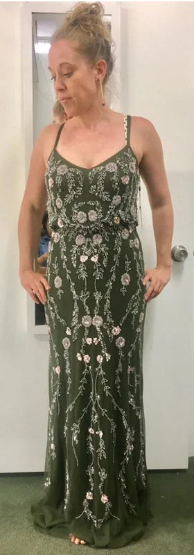 Limited Stock Adrianna Papell Floral Beaded Blouson Gown