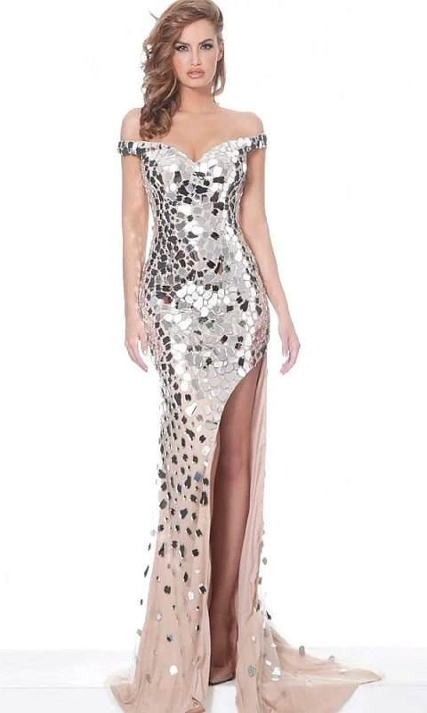 Holiday Sale Jovani - 02500 Cut Glass Off-Shoulder Sheath Dress