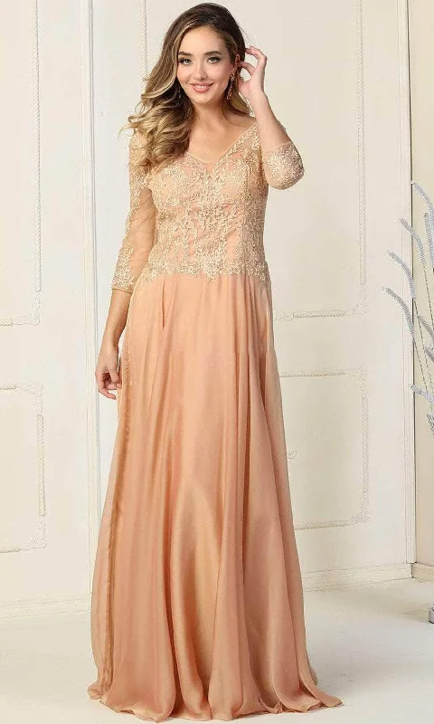 Extra Savings May Queen MQ1860 - Quarter Sleeve A-Line Long Dress