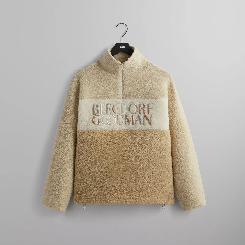 Deal Dash Kith for Bergdorf Goodman Heavy Sherpa Quarter Zip - Veil