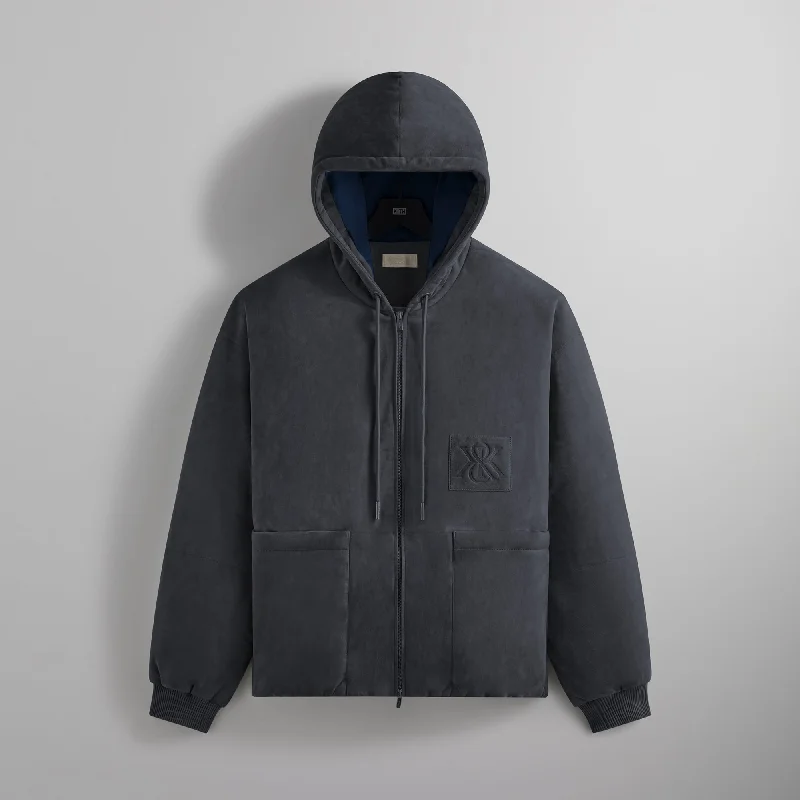 Epic Deals Kith Puffed Suede Jaysen Hoodie - Trench