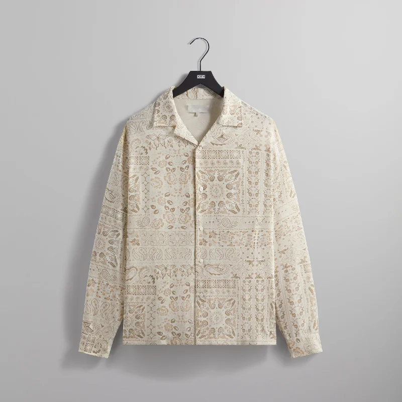 Today’s Special Kith Silk Lyocell Long Sleeve Thompson Camp Collar Shirt - Canvas