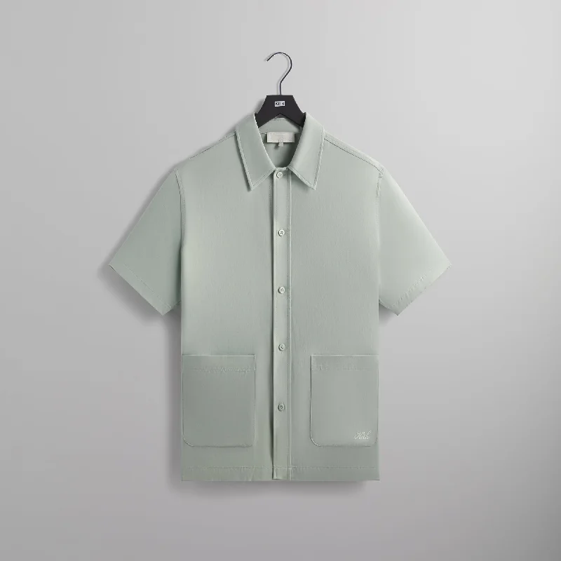 Year-End Sale Kith Silk Cotton Boxy Collared Overshirt - Brine