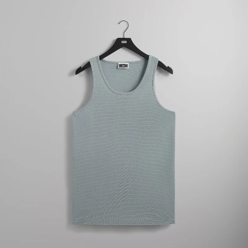 Amazing Deals Kith Pointelle Mesh Spencer Tank - Light Indigo