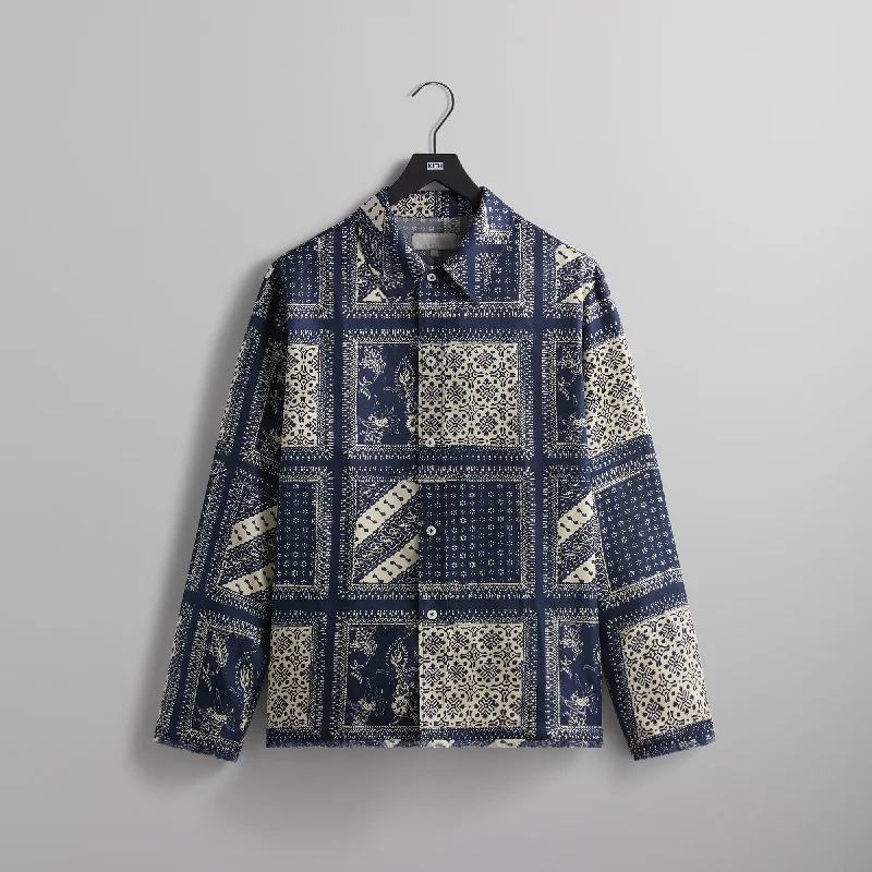 New Deals Kith Silk Twill Boxy Collared Overshirt - Vista