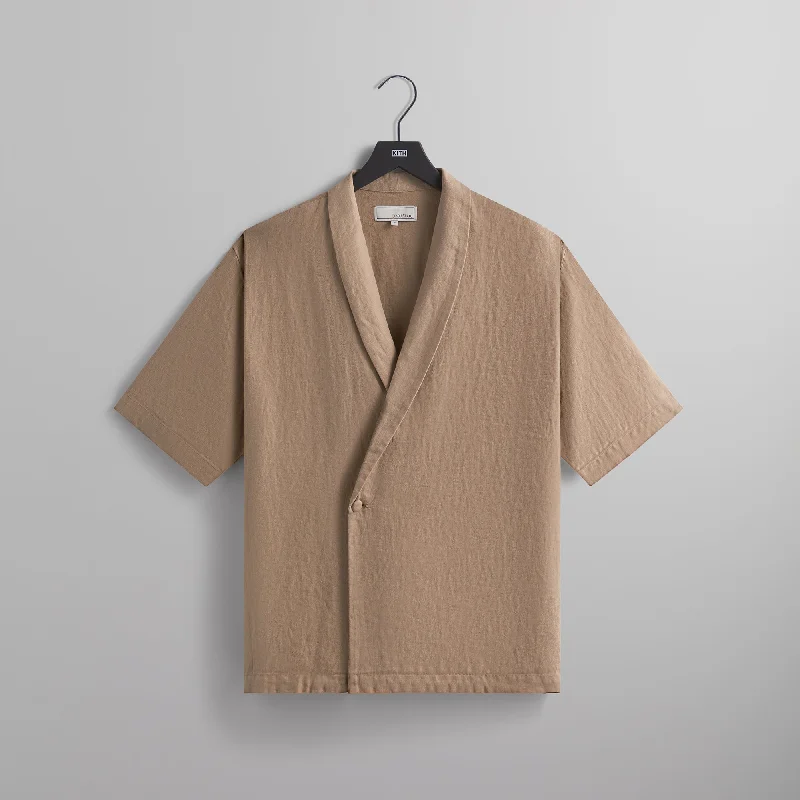Don't Miss &Kin Herringbone Linen Thompson Crossover Shirt - Sanctuary