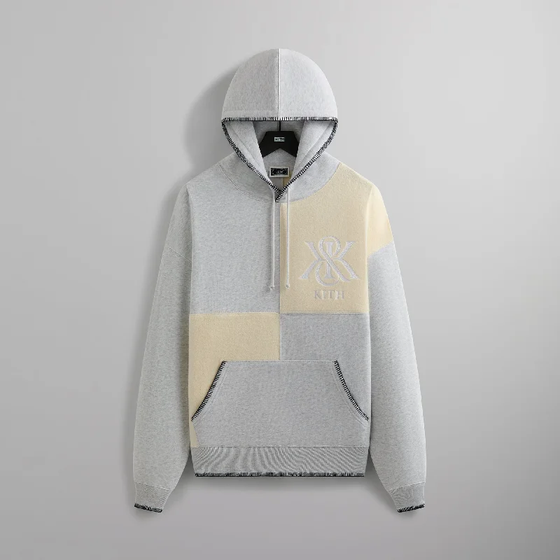 Huge Savings Kith Panelled Nelson Hoodie - Light Heather Grey
