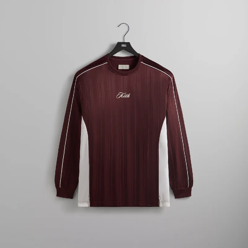 Extra Discounts Kith Pinstripe Tricot Panelled Tee - Magma