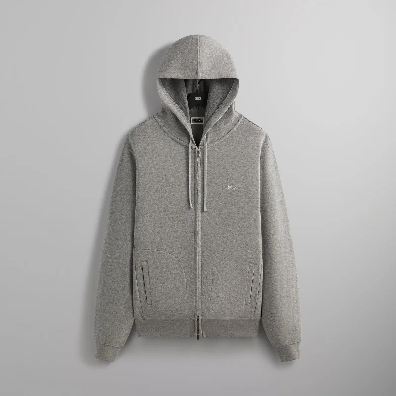 Take Advantage Kith Double Face Williams V Full Zip Hoodie - Mid Heather Grey