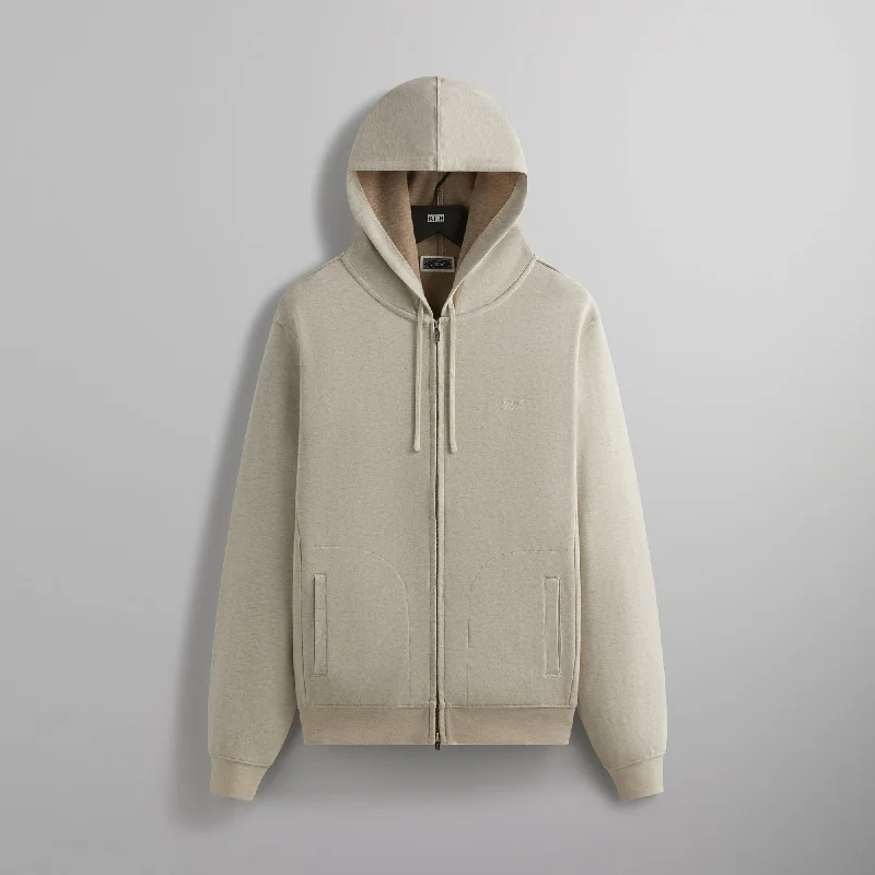 TIME-Limited Offer Kith Double Face Williams V Full Zip Hoodie - Sandy Heather