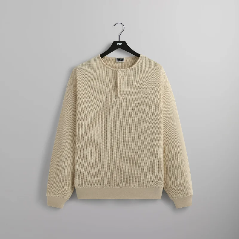 Exclusive Offers Kith Micro Waffle Colby Pullover - Sandrift