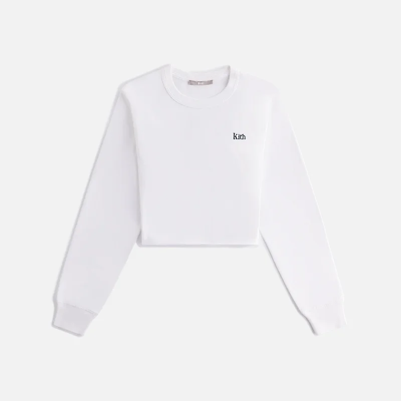 Bonus Savings Kith Women Lucy II Cropped Long Sleeve Tee - White