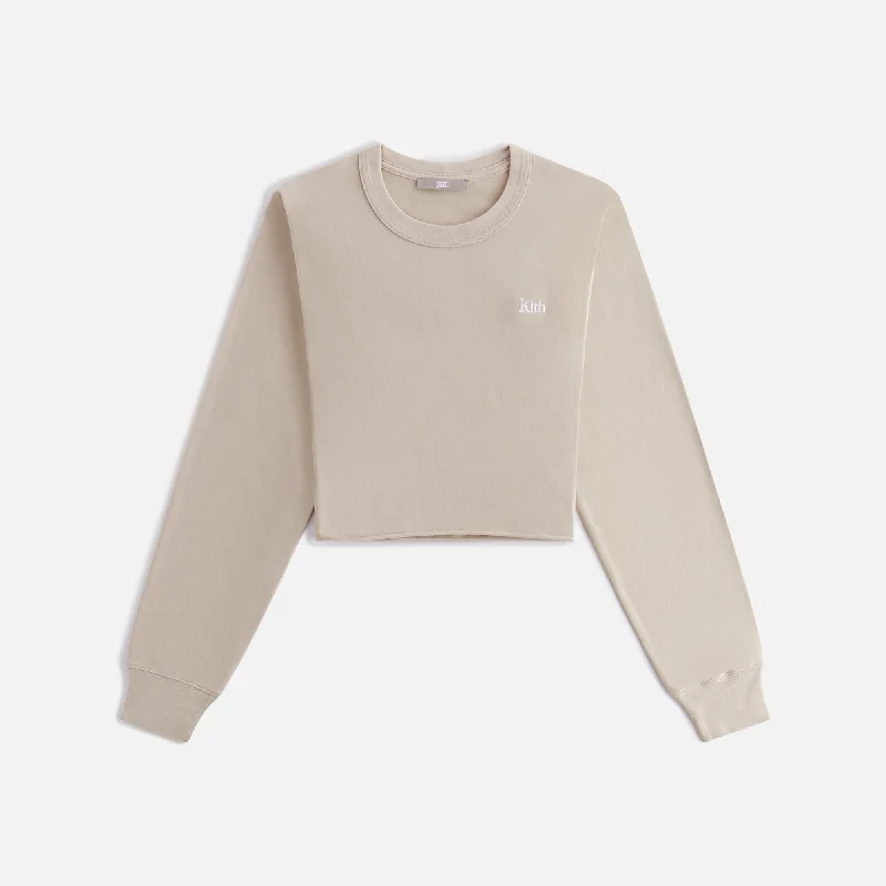 Price Rollback Kith Women Lucy II Cropped Long Sleeve Tee - Bare