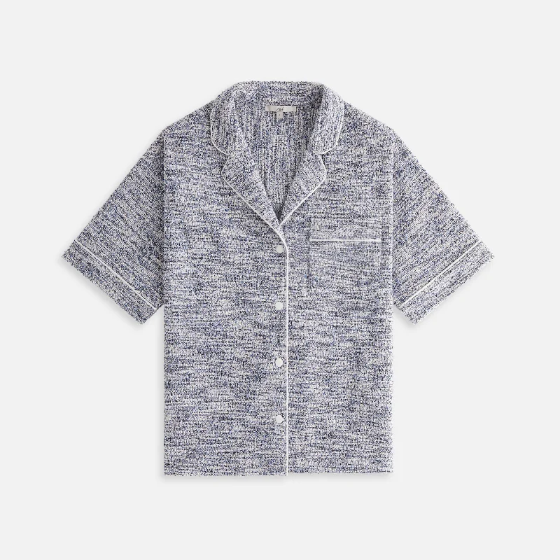 Exclusive Preview Kith Women Nera Tweed Camp Shirt - Kyanite