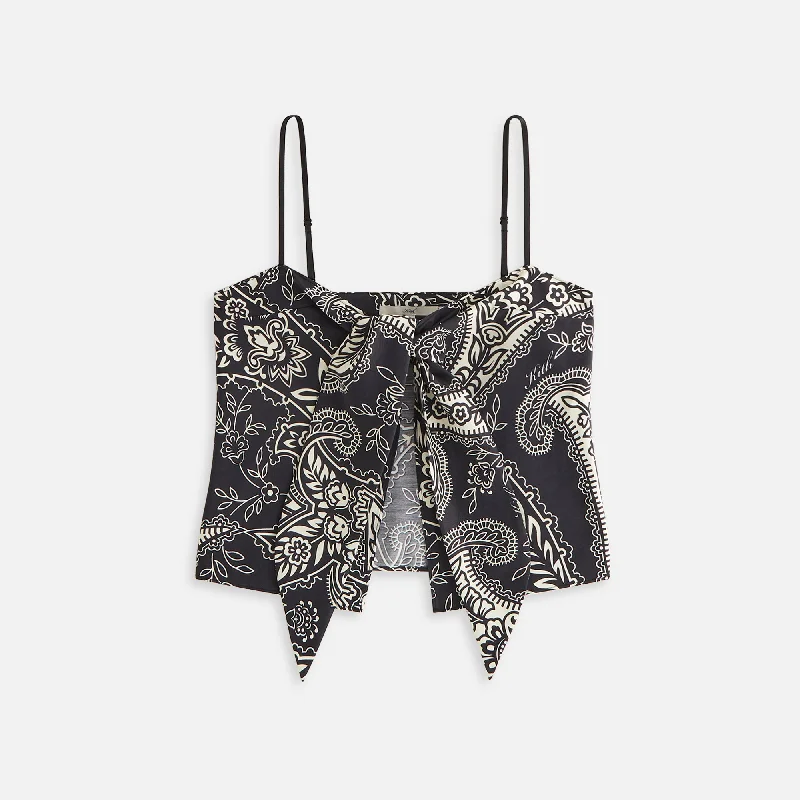 Customer Appreciation Sale Kith Women Luna Paisley Tie Front Cami - Black