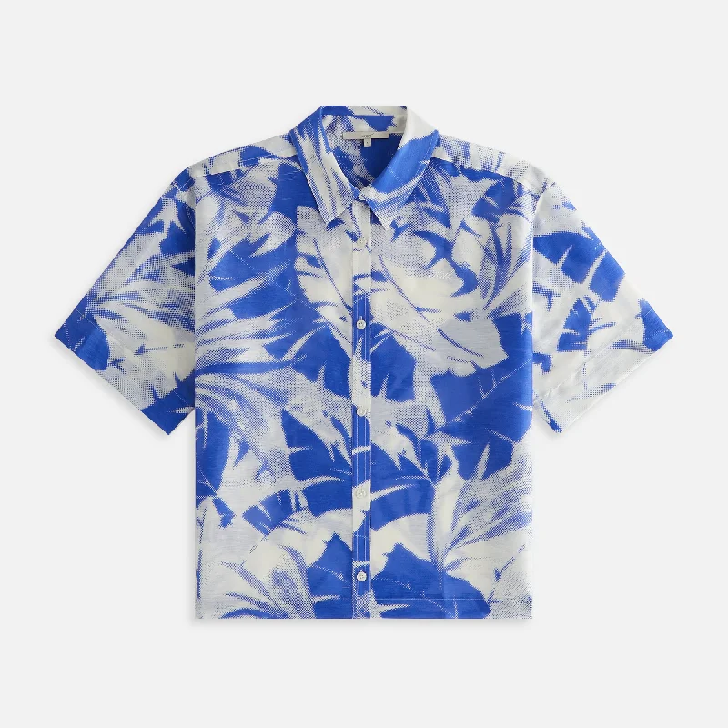 Year-End Sale Kith Women Isla Palm Linen Shirt - Merlin