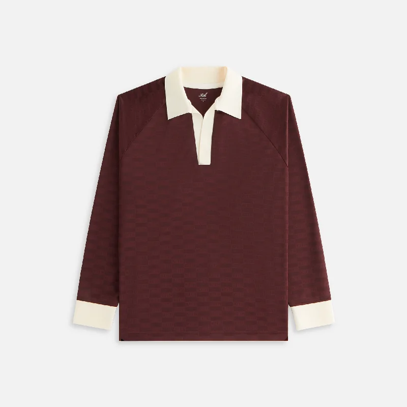 Incredible Offers Kith Women Ridley Polo Monogram Jersey Long Sleeve - Magma