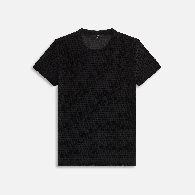 Midnight Madness Kith Women Mulberry IV Monogram Mesh Tee - Black