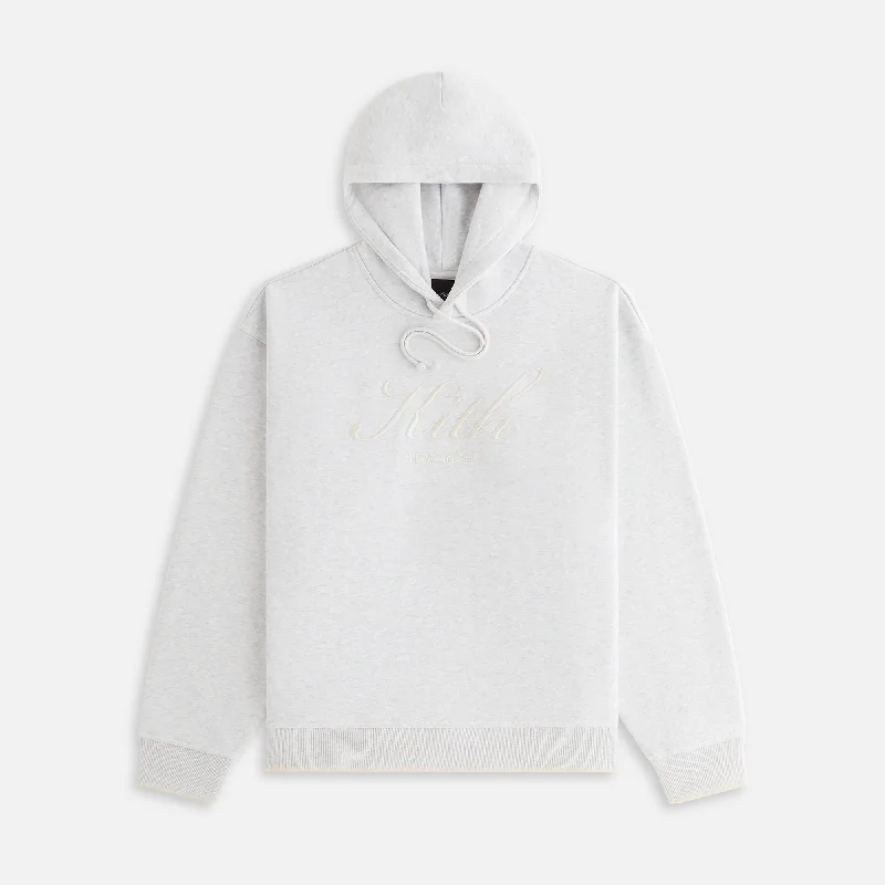 Deal Dash Kith Women Maverick Script Hoodie - Light Heather Grey