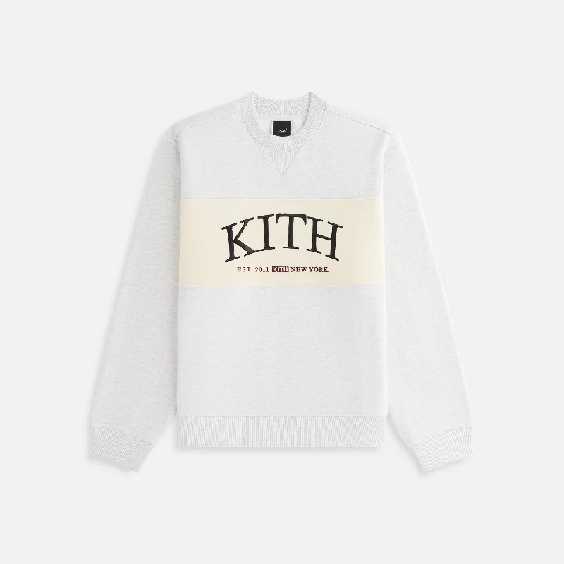Hurry In Kith Women Ashwin Panelled Crewneck - Light Heather Grey