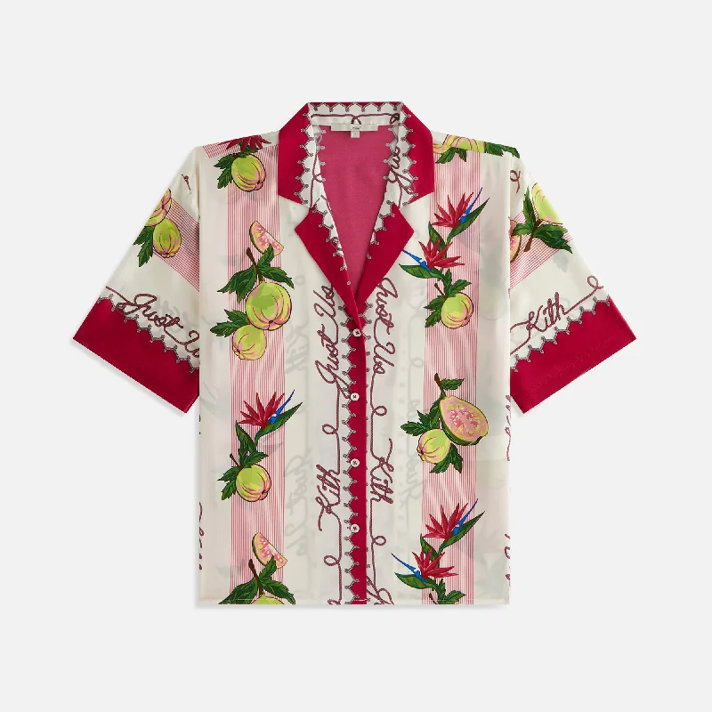 Seasonal Sale Kith Women Elena II Guava Stripe Shirt - Nano