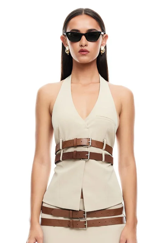 Reduced Prices LIONESS Ethereal Buckle Top Beige