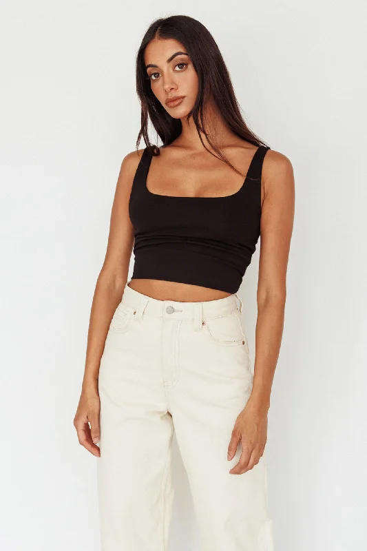 Crazy Deals Pali U-Neckline Crop Top Black