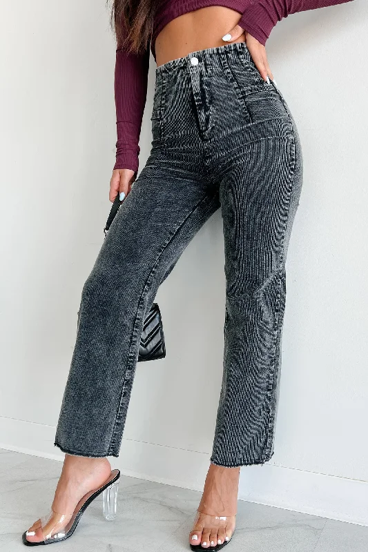 Unbeatable Prices Bellatrix Mineral Wash Corduroy Pants (Black)