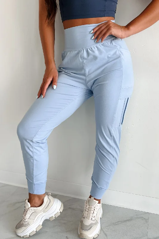 Overstock Bestie For The Restie Butter Soft Side Pocket Joggers (Pastel Blue)