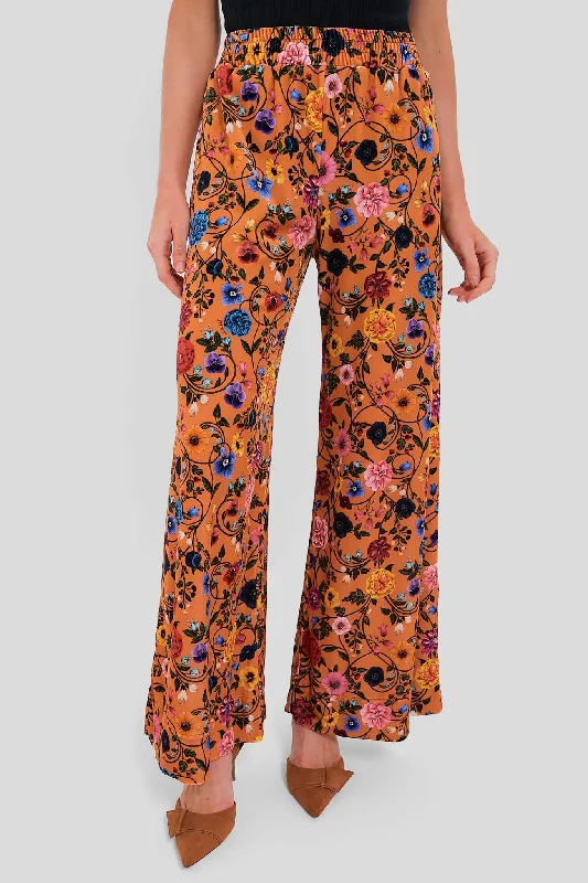 Warehouse Sale Botticelli Rust Velvet Pallazzo Pants