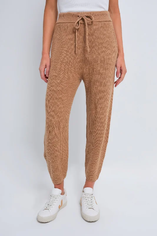 Price Slash Camel Melange Cashmere Wool Blend Jogger