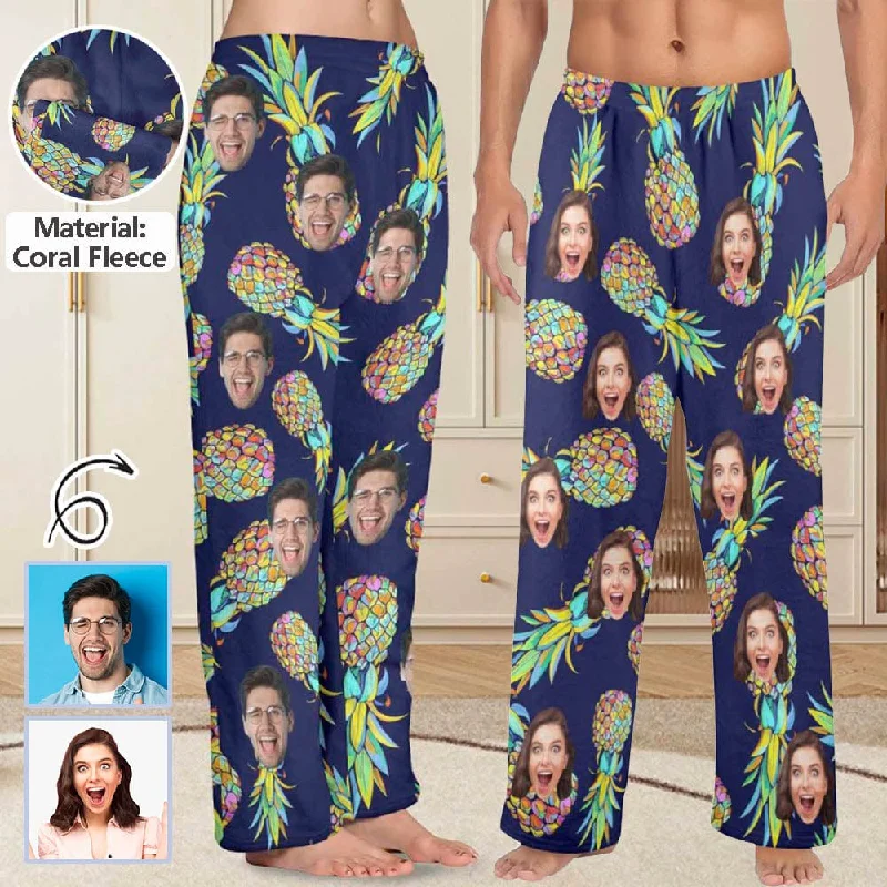 Deal of the Day Coral Fleece Pajama Trousers-Custom Face Pineapple Print Warm and Comfortable Sleepwear Long Pajama Pants For Men Women Deal of the Day Coral Fleece Pajama Trousers-Custom Face Pineapple Print Warm and Comfortable Sleepwear Long Pajama Pants For Men Women