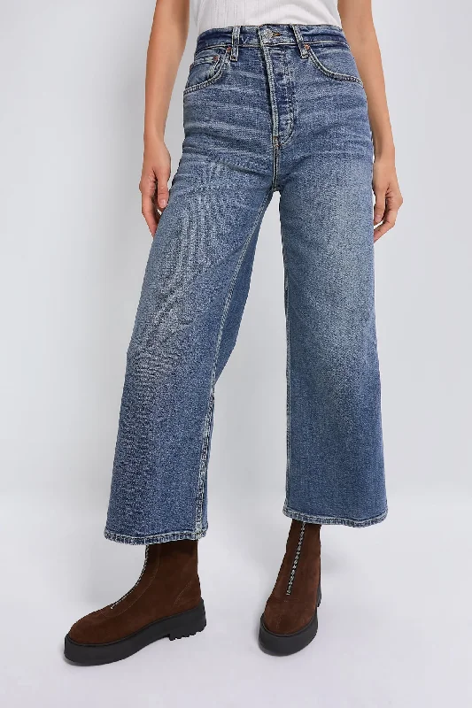 Seasonal Clearance Crafted Indigo High Rise Wide Leg Crop