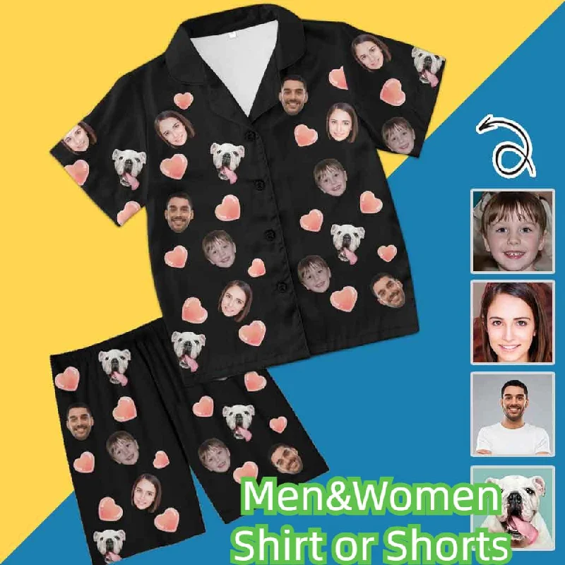 Quick Sale Custom Face Love Pattern Men's and Women's Tie Dye Printed Pajamas Set Short Sleeve Tops With Shorts Lounge Set Casual Two-Piece Sleepwear Quick Sale Custom Face Love Pattern Men's and Women's Tie Dye Printed Pajamas Set Short Sleeve Tops With Shorts Lounge Set Casual Two-Piece Sleepwear