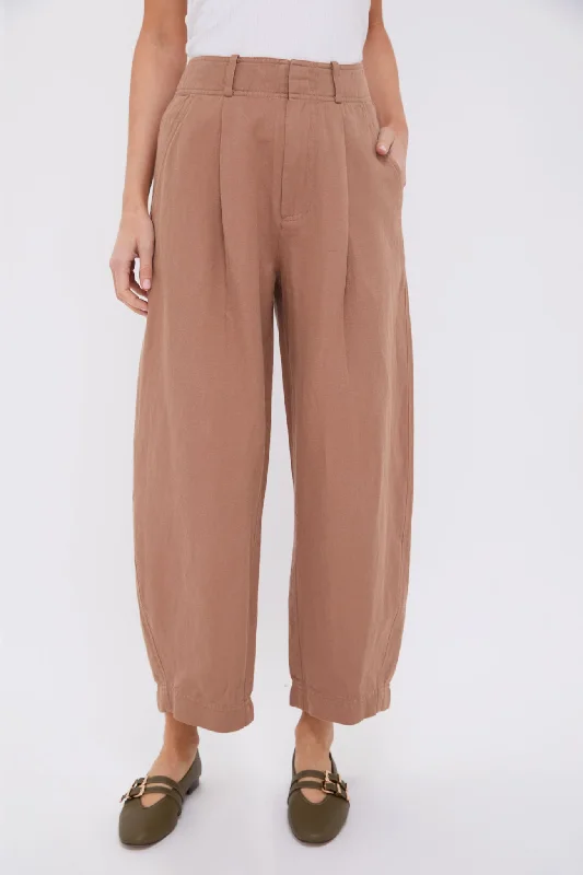 Deal Alert Deep Khaki Bari Crop Trouser