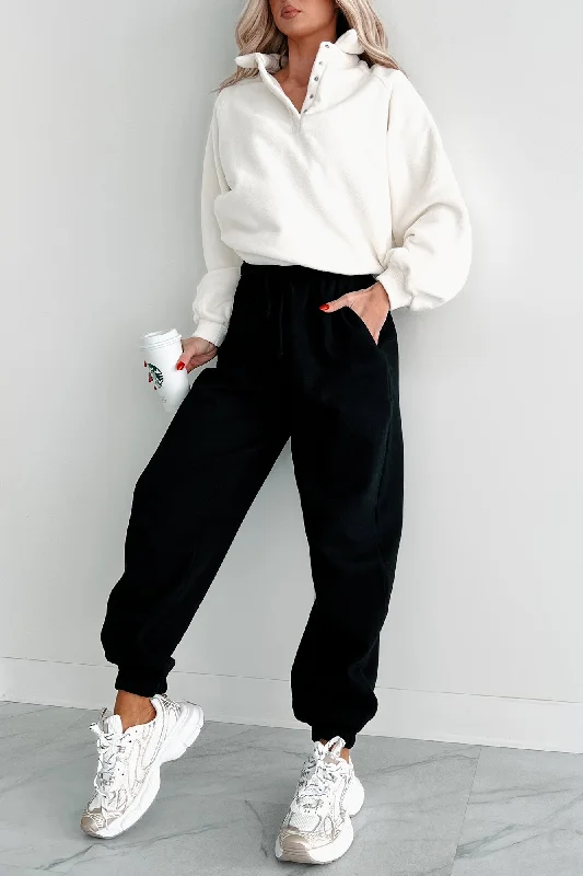 Time-Limited Offer DOORBUSTER Gloomy Days Drawstring Waist Joggers (Black)