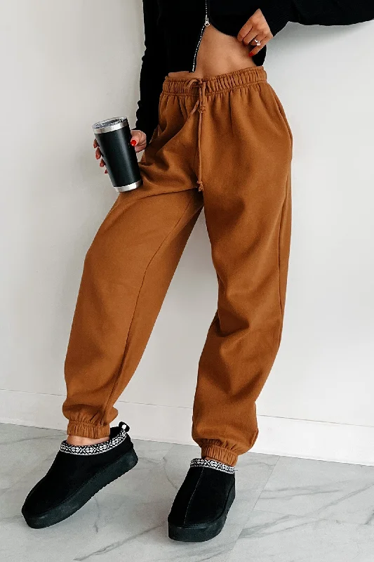 Today Only DOORBUSTER Gloomy Days Drawstring Waist Joggers (Pale Brown)
