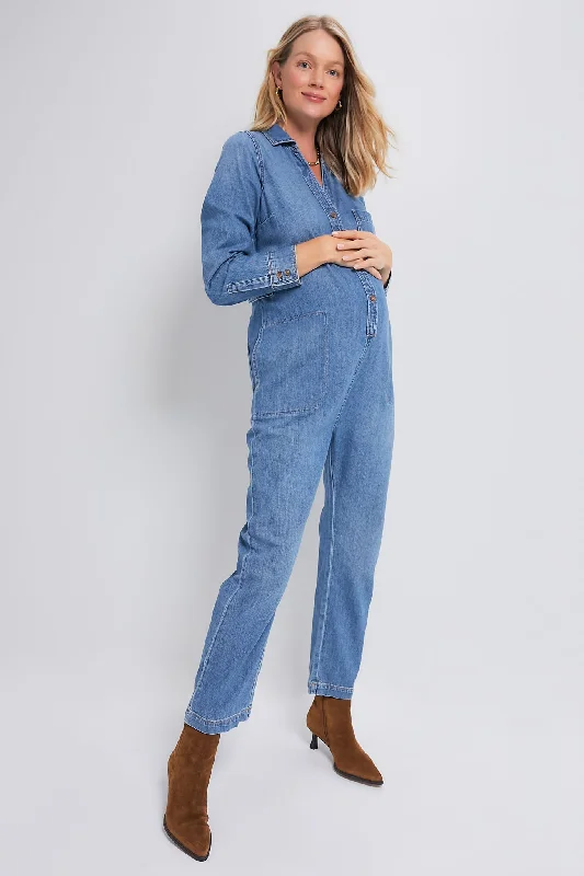 Overstock Indigo The Everyday Nursing Denim Jumpsuit