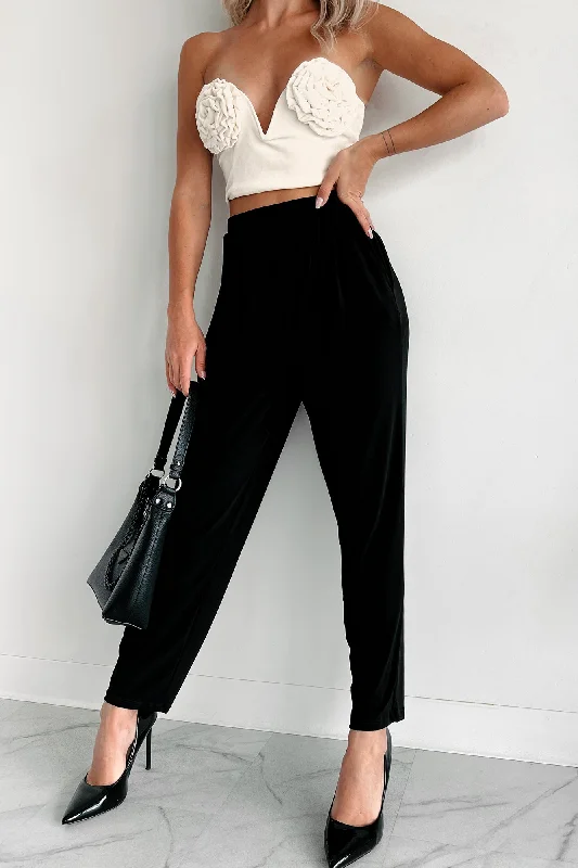 Early Access Levi Pleated Waist Pants (Black)