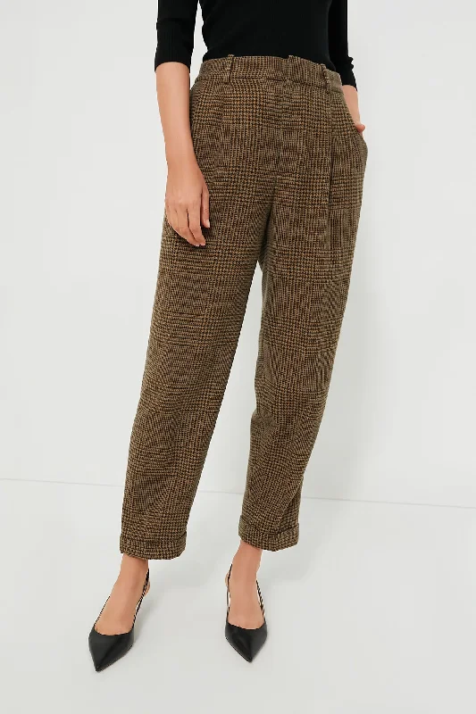 Price Smash Olive Glen Check Cropped Trouser