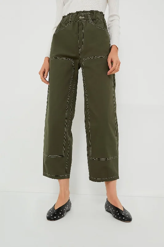 Can't Be Beat Olive Organic Barrel Work Pant