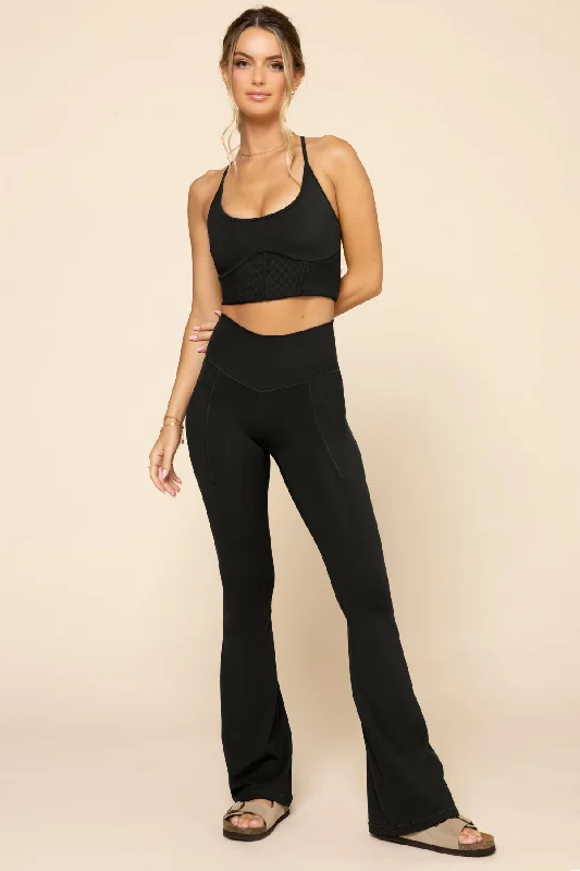 Weekend Flash Sale POPFLEX® Supersculpt™ Flared Leggings with Pockets - Black