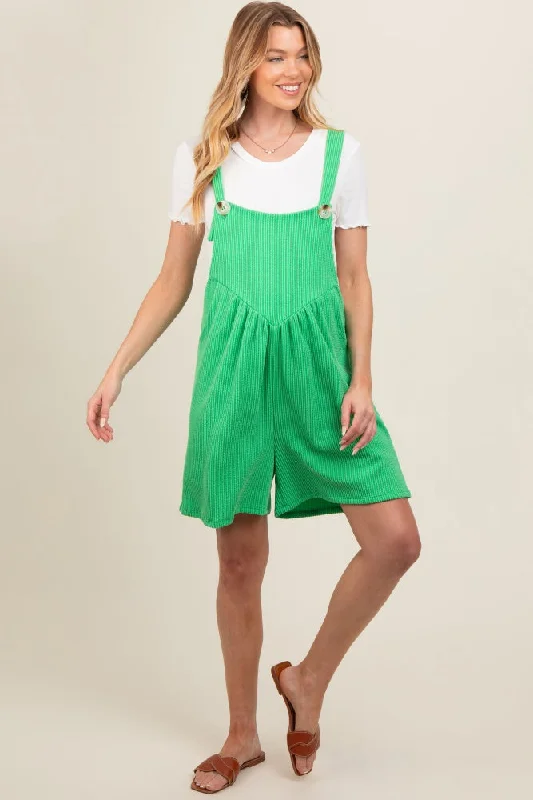 Incredible Offers Green Ribbed Maternity Romper