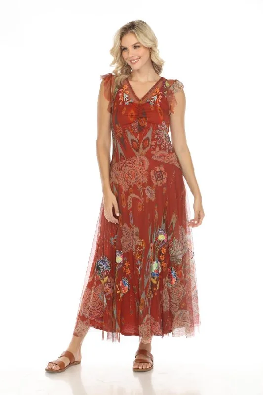 Price Rollback Johnny Was Biya Feather Lark Mesh Maxi Dress B39424 Boho Chic