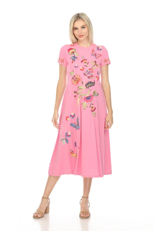 Blowout Deals Johnny Was JWLA Gracey Crew Neck Midi Swing Dress Boho Chic J31024