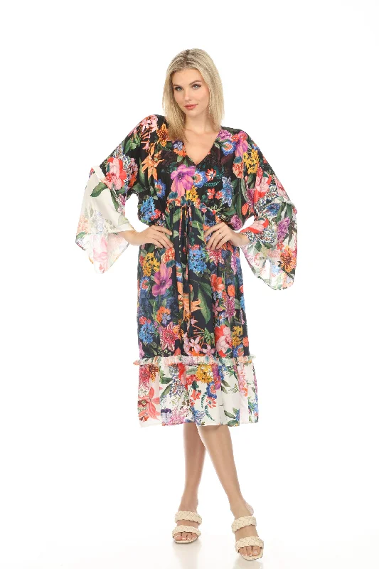 Don't Wait Johnny Was Neon Jungle Mix Tiered Dress Boho Chic CSW2824-J