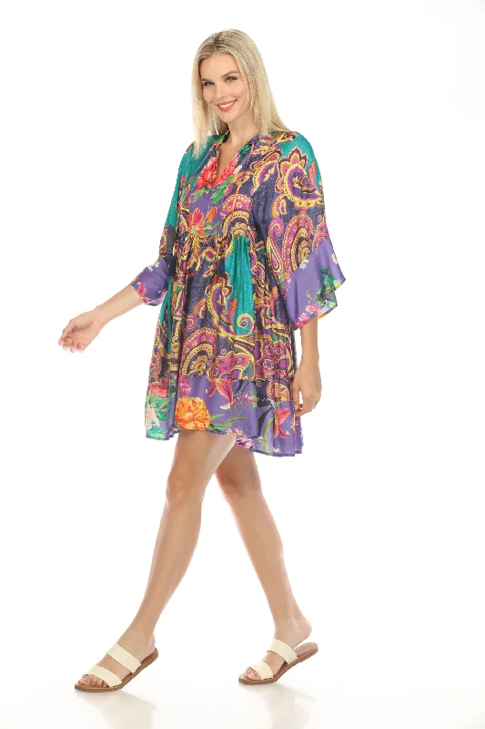 Deep Discounts Johnny Was Swim Cover-Up Short Kaftan Dress Boho Chic CSW4723-D