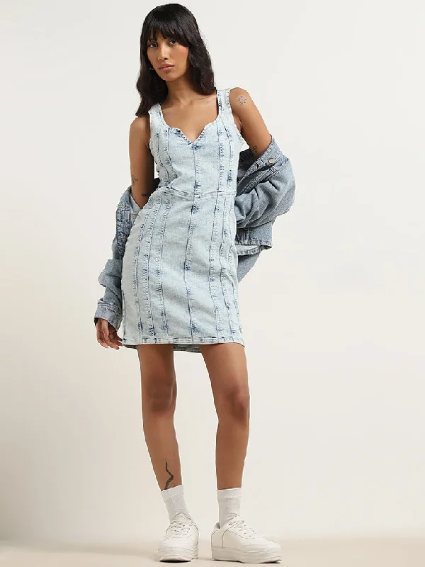 Big Savings Nuon Light Blue Denim Bodycon Dress